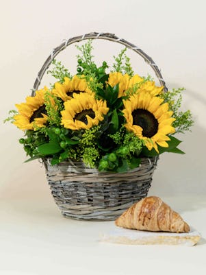 Basket of Sunny Sunflowers