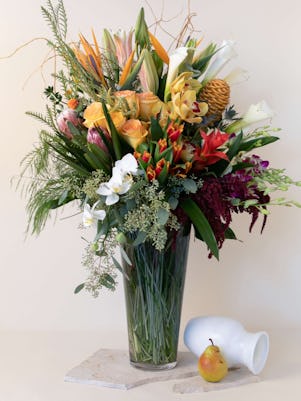 Fall Colored Vase Arrangement